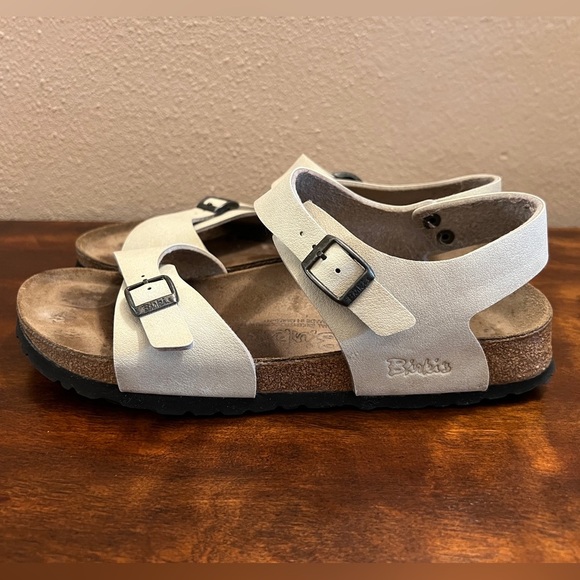 Birkenstock Birkis Cream/Champagne Sandals - Picture 3 of 13